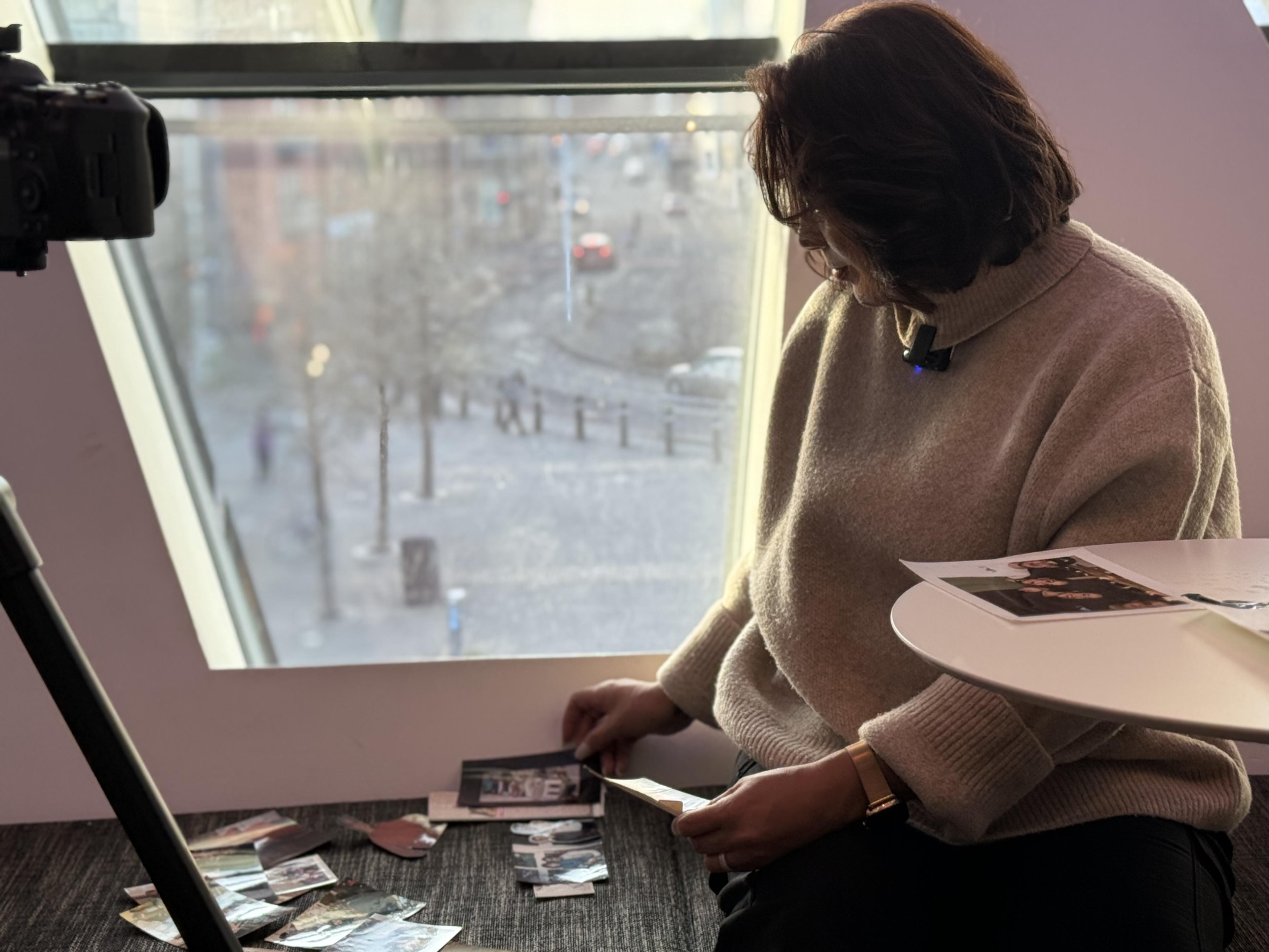 Archive photographs being curated
