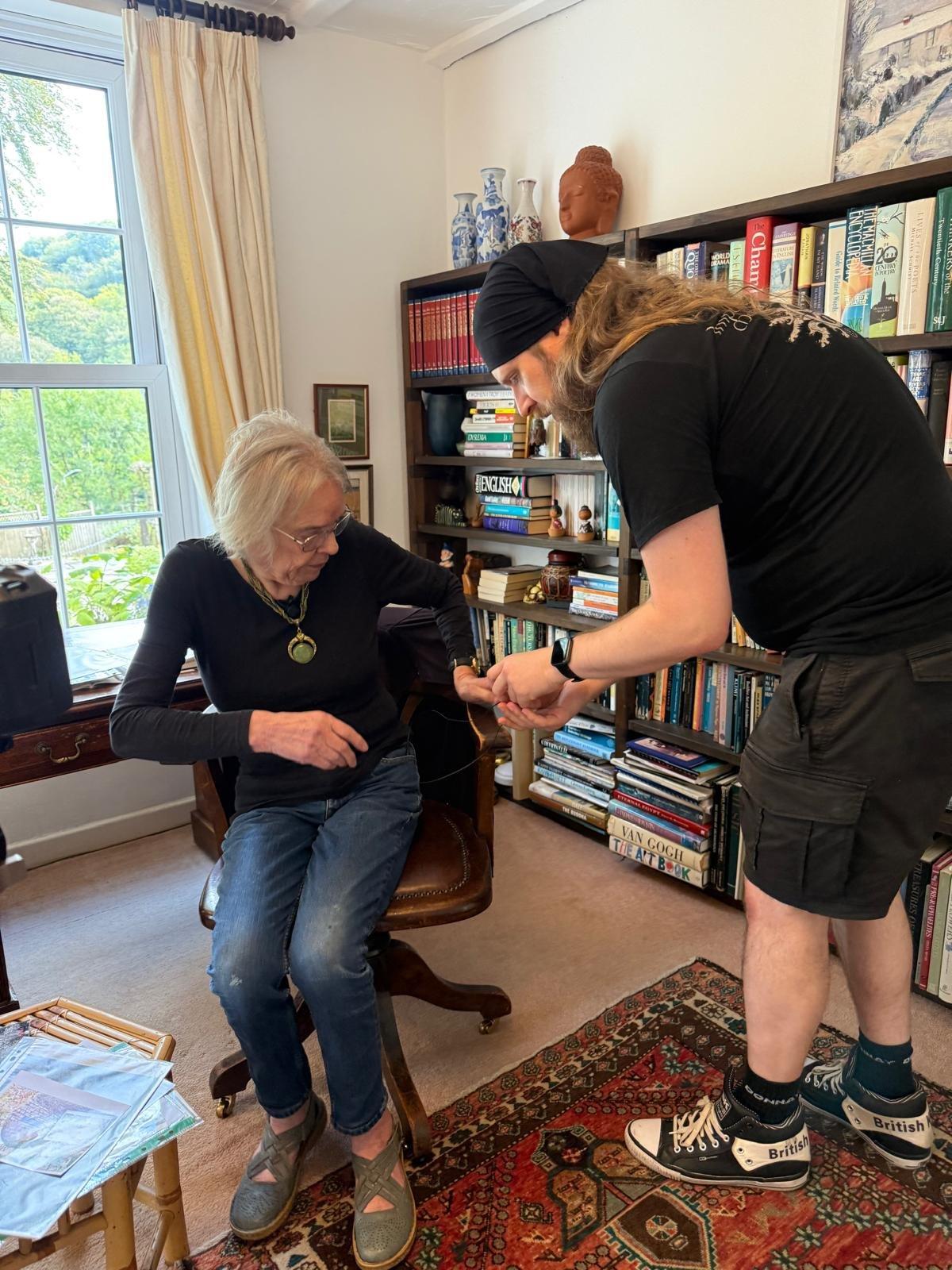 Participant experiencing a VR production